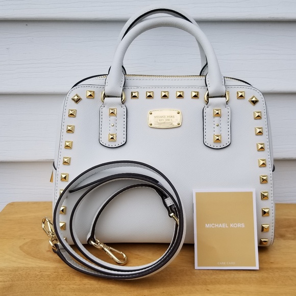 Michael Kors Handbags - Michael Kors Saffiano Leather Stud Small Satchel